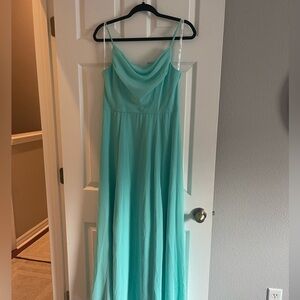 Cowl Neck Chiffon Dress with Slit